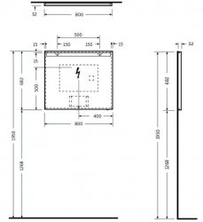 RAK Joy 80 x 68 Wall Hung Mirror