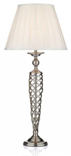 Dar Siam Table Lamp with Shade Satin Chrome