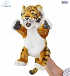 Soft Toy Hand Puppet Tiger by Hansa (28cm H) 4039