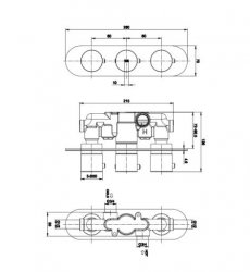 RAK Feeling Thermostatic 2 Outlet 3 Handle Greige Round Shower Valve