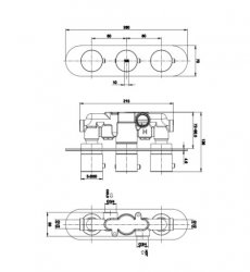 RAK Feeling Thermostatic 2 Outlet 3 Handle White Round Shower Valve