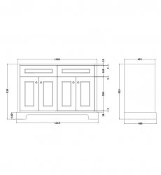 RAK Washington 1200mm Vanity Unit - Cappuccino