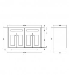 RAK Washington 1200mm Vanity Unit - Greige