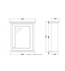 RAK Washington 600mm White Mirror Cabinet