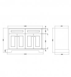 RAK Washington 1200mm Grey Basin Unit