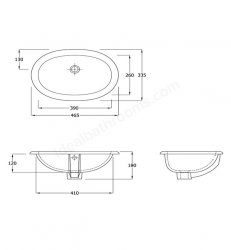 RAK Under Counter Basins 46cm Lily Under Counter Wash Basin