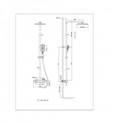 RAK Compact Square Thermostatic Exposed Shower Column, Fixed head And Shower Kit