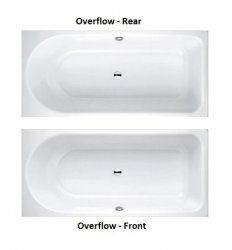 Bette Ocean Low-Line Rectangular Bath 160 x 70cm (Overflow Rear)
