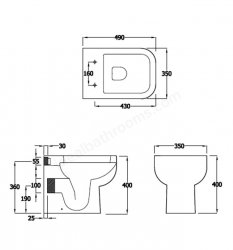RAK Series 600 Back To Wall Pan