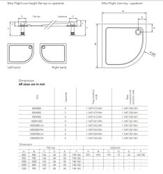 Mira Flight Low 1000 x 800mm Left Hand Offset Quadrant Shower Tray