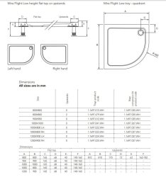 Mira Flight Low 1000 x 800mm Right Hand Offset Quadrant Shower Tray