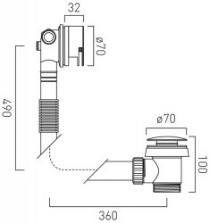 Vado Clic-Clac Bath Waste and Overflow Filler