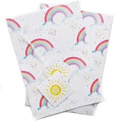 Rainbow Wrapping Paper 2 Sheets & Tags - Arty Penguin
