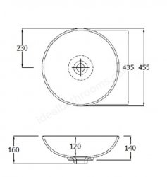 RAK Sit On Basins 45cm Diana Bowl Sit On Wash Basin