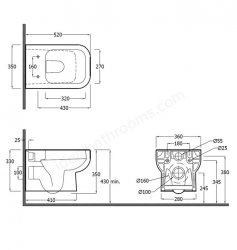 RAK Series 600 Rimless Back To Wall WC