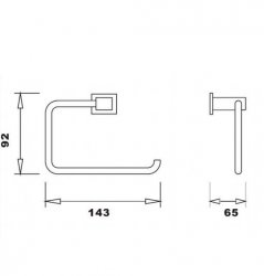 RAK Cubis Black Toilet Roll Holder