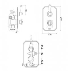 Marflow Ferrada Concealed 1 Outlet Thermostatic Shower Valve (FER7600)