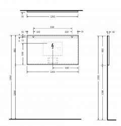RAK Joy 120 x 68 Wall Hung Mirror