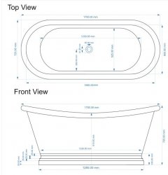 BC Designs 1700mm Antique Copper Boat Bath