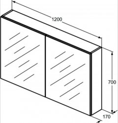 Ideal Standard 120cm Mirror Cabinet With Bottom Ambient Light