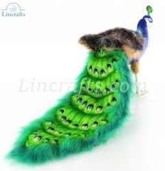 Soft Toy Bird, Peacock by Hansa (24cm) 5433