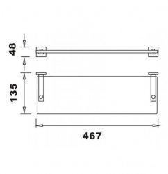 RAK Cubis Black Glass Shelf