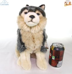 Soft Toy Grey Wolf by Faithful Friends (30cm)H F90655R