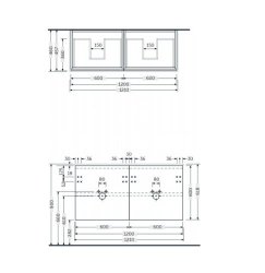 RAK Joy 120cm Urban Grey Wall Hung Basin Unit
