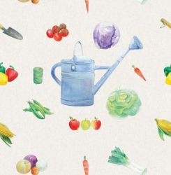 Garden Tools Vegetable Wrapping Paper 2 Sheets & Tags - Arty Penguin