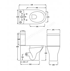 RAK Resort Maxi Close Coupled Back To Wall WC Pack With Sandwich Soft Close Seat