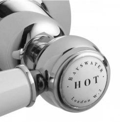 Bayswater White & Chrome Lever Wall Mounted Bath Shower Mixer with Hex Collar