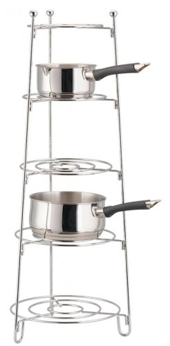 Apollo Housewares Chrome Saucepan Stand 5 Tier