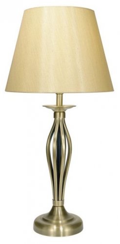 Dar Bybliss Table Lamp Antique Brass with Byb1135 Gold Shade