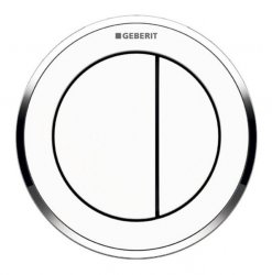 Geberit Type 10 Gloss Chrome/White Dual Flush Button For 8cm Concealed Cistern