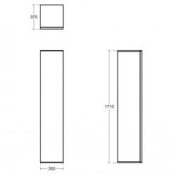 Ideal Standard Strada II Matt Anthracite Tall Column Unit with 1 Door
