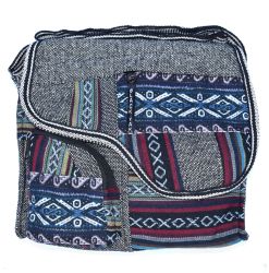 Large Aztec Gheri Cotton Saddle Bag - Grey