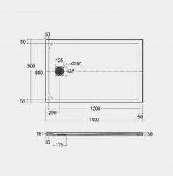 RAK Feeling Trays 1400 x 900 White Rectangular Tray