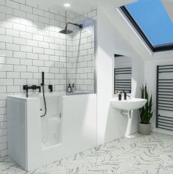 Priya Walk-in Bath With Glass Door & Twin Waste