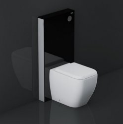 RAK Ecofix Black Obelisk Cistern Cabinet For Back To Wall Pan