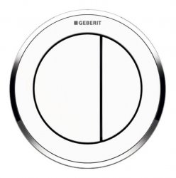 Geberit Type 10 Gloss Chrome/White Dual Flush Button for Furniture