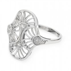 Lucy Quartermaine Silver Art Deco oval Ring