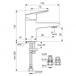 Ideal Standard Ceraplan Silk Black Single Lever Mini Basin Mixer