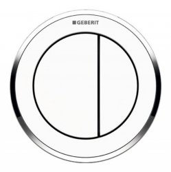 Geberit Type 10 Gloss Chrome/White Dual Flush Button For 12 and 15cm Concealed Cistern