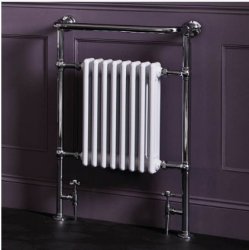 Bayswater Clifford 965 x 673mm Chrome and White Towel Radiator