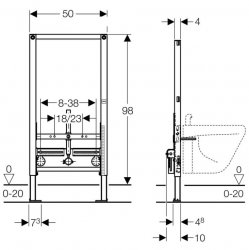 Geberit Duofix 98cm Bidet Frame