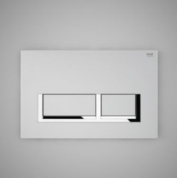 RAK Ecofix Matt Chrome Flush Plate With Polished Chrome Surrounding Push Plates