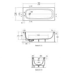 Ideal Standard i.life 170 x 70cm Idealform 2 Tap Hole Bath