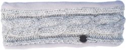 Pure Wool Fleece lined headband - cable - Pale Grey