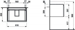 Laufen Pro S 615mm Vanity Unit with 1 Drawer
