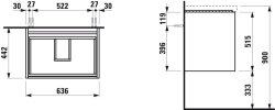 Laufen Lani Wild Oak 650mm 2 Drawer Vanity Unit